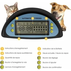 Mangeoire Automatique Pour Animaux De Compagnie De 5,5 L. Distributeur De Nourriture Sèche Pour Chats Et Chiens Avec Messages Vocaux, Distributeur Programmable Pour 3 Repas -Promos Patto Chou Boutique 95919378 4