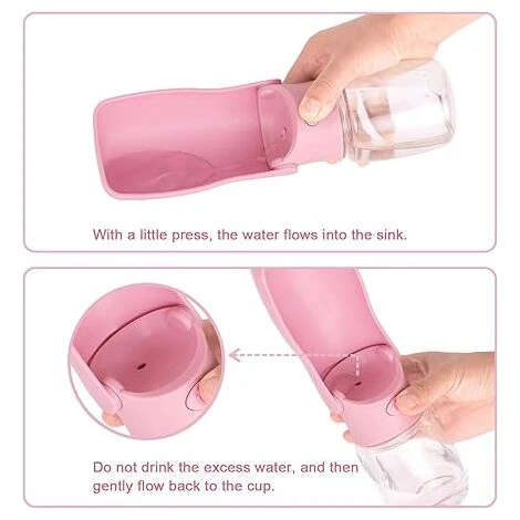 Bouteille D'eau Pliable Pour Chiens - 350ml Bouteille D'eau Portable Pour Animaux De Compagnie Pour Chien Chat Marche En Plein Air Randonnée Voyage (Rosa) 4 Bouteille D'eau Pliable Pour Chiens - 350ml Bouteille D'eau Portable Pour Animaux De Compagnie Pour Chien Chat Marche En Plein Air Randonnée Voyage (Rosa) – Image 4