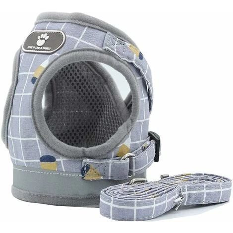 Harnais Pour Chien Ajustable Harnais Gilet RembourréRéfléchissant Doux Respirant Confortable Laisse Pour Petit Chien Chiot MZ083 (L, Grey) 1 Harnais Pour Chien Ajustable Harnais Gilet RembourréRéfléchissant Doux Respirant Confortable Laisse Pour Petit Chien Chiot MZ083 (L, Grey)