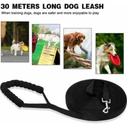 Accessoires De Dressage Pour Chien　Laisse De Dressage Pour Chien Longe De Chien Sangle Laisse Longue Avec Poignée Rembourrée Pour Chiens De Petites à Grandes Taille -30M, Noir -Promos Patto Chou Boutique 96339180 5