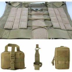Gilet Tactique Pour Chien, Gilet Tactique Pour Chien De Service, Patrouille Militaire Imperméable à L'eau Confortable Avec La Bouilloire Set Sacs à Dos Et Sac De Banlieue Taille L (Marron) -Promos Patto Chou Boutique 96375177 4