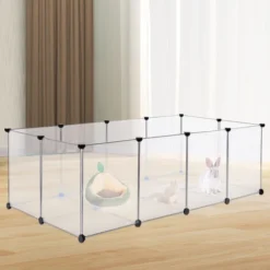 GUOYIHUA® Parc Enclos, Cage, Clôture, Avec Plancher, Intérieur, Modulable, Transparent, En Plastique, Pour Cochon D’Inde, Lapin, Hérisson, Petits Animaux, Blanc -Promos Patto Chou Boutique 96458520 5