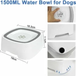 Gamelle Eau Chien Anti Eclaboussure, 1,5L Gamelle Anti Eclaboussure Chien, Gamelle Chien Pour Animal Anti-Dé Bordement, Gamelle Eau Flottante, Gamelle Chien Pour Chien, Chat, Chiot -Promos Patto Chou Boutique 96459297 5
