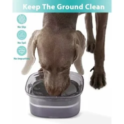 Gamelle Anti Éclaboussures Chien, No-Spill Gamelle D'eau Pour Chien Anti Débordement Bol D'eau De Flottabilité Pour Chien Gamelle Anti Goutte Pour Chien De Voyage- Grande Capacité 2L Gris -Promos Patto Chou Boutique 96459362 5