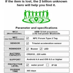 Mini Dispositif De Suivi Bluetooth GPS Tracker Smart Tag Étanche Chien Pet Finder Tracker Localisateur Clé Anti-Perte Alarme Tag (Noir, Pour IOS) -Promos Patto Chou Boutique 96508252 5