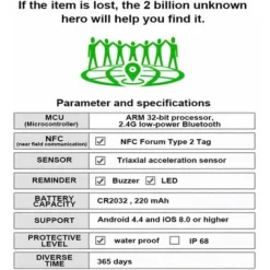 Mini Dispositif De Suivi Bluetooth GPS Tracker Smart Tag Étanche Chien Pet Finder Tracker Localisateur Clé Anti-Perte Alarme Tag (Noir, Pour Android) -Promos Patto Chou Boutique 96514245 4