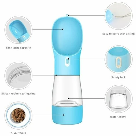 Bouteille D'eau + Gamelle Portable Pour Chien, Chat, Animal De Compagnie Parfait Pour Les Voyages : Bouteille Distributeur D'eau 2 En 1 + Distributeur D'eau De Nourriture Sèche Bouteille D'eau + Gamel 2 Bouteille D'eau + Gamelle Portable Pour Chien, Chat, Animal De Compagnie Parfait Pour Les Voyages : Bouteille Distributeur D'eau 2 En 1 + Distributeur D'eau De Nourriture Sèche Bouteille D'eau + Gamel – Image 2