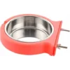 Caisse Chien Bol Amovible En Acier Inoxydable Gamelle à Suspendre Pour Animal Domestique Cage Petit Bol D'eau Feeder Nourriture Pour Chiens Chats Lapins Pet Supplies-Rose