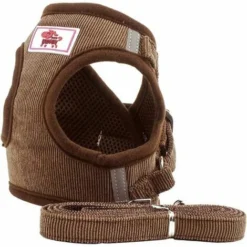 Gilet Harnais Doux D'entraînement Mesh Tissu Dog Vest Harnais Pour Chiot, Chats, Petits Animaux ，L Coffee