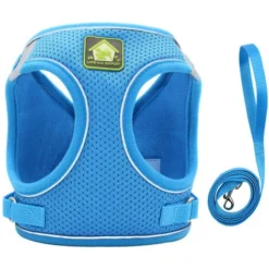 Harnais Chien, Harnais Chien Anti Traction, Chien Corde, Harnais Pour Petit Moyen Et Grand Chien, Bleu Ciel, M