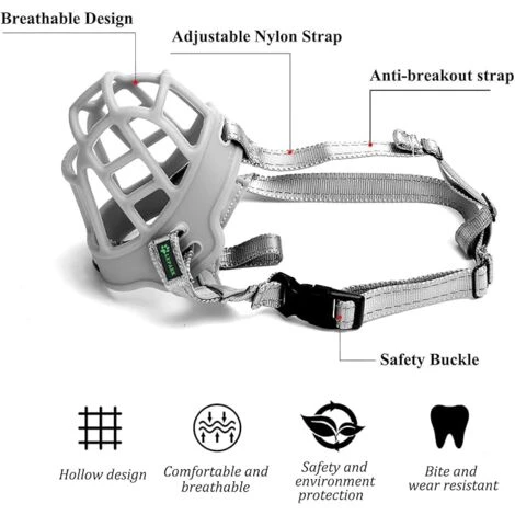 (Taille 4,Noir)Muselière Panier Pour Chiens, Prévient L'aboiement, Mâche, Réglable Pour Petits, Moyens Et Grands Chiens 4 (Taille 4,Noir)Muselière Panier Pour Chiens, Prévient L'aboiement, Mâche, Réglable Pour Petits, Moyens Et Grands Chiens – Image 4