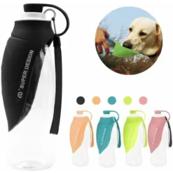 Bouteille D'eau Pour Chien Voyage En Silicone Portable Bouteille D'eau Pour Chien Voyage (Noir) KAEJYIUT