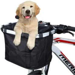 Panier De Vélo Support Pour Chien Pliable Amovible, Avec Panier De Guidon De Vélo Réglable Libération Rapide Facile à Iinstaller