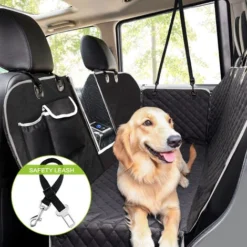 Housse De Si¨¨ge Pour Chien Pour La Banquette Arri¨¨re, Pecute Housse Voiture Imperm¨able Pour Chien Avec Fen¨ºtre De Visualisation, Avec 2 Housses Lat¨rales De Sac Et 2 Ceintures De S¨curit¨ Pour Chi