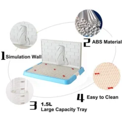 Plateau De Pot D'Intérieur Pour Chiot De Chien De Compagnie Avec Mur De Simulation De Protection De Poteau De Pipi, Toilette De Chien De Coussin De Chiot Non Déchiré -Promos Patto Chou Boutique 97539509 3