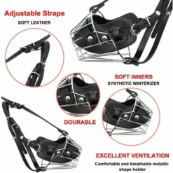 Muselière En Métal Muselières Pour Chiens Muselière En Cuir Pour Grands Chiens Mordre Et Sécurité Pour La Plupart Des Chiens -Promos Patto Chou Boutique 97540244 4