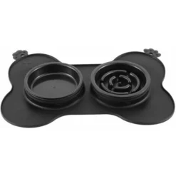 Gamelle Anti-boulimie Pour Chiens Et Chats, Gamelle Slow Food Avec Fond Antidérapant Pour Favoriser Une Alimentation Saine, Adaptée Aux Petits Et Moyens Animaux