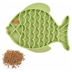 MOWZE Gamelle Anti Glouton Pour Chien Chat Gamelle Chat Anti Glouton De Nourriture Lente Pour Animaux De Compagnie De Bol De Prévention D'étouffement De Chien En Silicone 24,5 19 Cm Vert