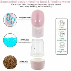 Gourde Pour Chien Pour Les Déplacements Avec Récipient à Nourriture Et Bol à Eau Bol De Voyage Rose 8 Gourde Pour Chien Pour Les Déplacements Avec Récipient à Nourriture Et Bol à Eau Bol De Voyage Rose -Promos Patto Chou Boutique 97632614 4