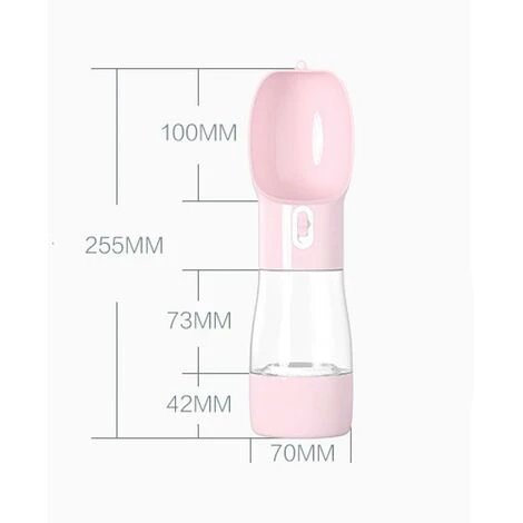Gourde Pour Chien Pour Les Déplacements Avec Récipient à Nourriture Et Bol à Eau Bol De Voyage Rose 5 Gourde Pour Chien Pour Les Déplacements Avec Récipient à Nourriture Et Bol à Eau Bol De Voyage Rose – Image 5