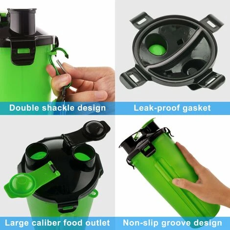 Bouteille D'eau Pour Chien, 2 En 1, Portable, étanche, Pour Chien, Avec 2 Gamelles Pliables Pour Chien, Vert 4 Bouteille D'eau Pour Chien, 2 En 1, Portable, étanche, Pour Chien, Avec 2 Gamelles Pliables Pour Chien, Vert – Image 4