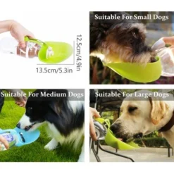 Bouteille D'eau Pour Chien Bouteille D'eau Portable Pour Chien En Déplacement En Silicone Pour L'extérieur(Vert) -Promos Patto Chou Boutique 98441804 3
