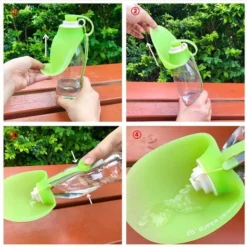 Bouteille D'eau Pour Chien Bouteille D'eau Portable Pour Chien En Déplacement En Silicone Pour L'extérieur(Vert) -Promos Patto Chou Boutique 98441804 4