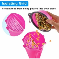 Bouteille D'eau Pour Chien, 2 En 1, Portable, étanche, Pour Chien, Avec 2 Gamelles Pliables Pour Chien, Rose -Promos Patto Chou Boutique 98441965 4