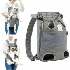 Sacs À Dos Pour Chiens Chiens De Taille Moyenne Sac De Transport Pour Chien Sac De Chien Sac De Transport Réglable Sac À Dos Pour La Randonnée, Les Voyages, Camping, Soutienjusqu'À 12 Kg Gris