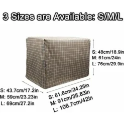 Couverture De Caisse De Chien Housse En Tissu Oxford - Intérieur/Extérieur Imperméable Coupe-Vent - Couvertures De Chenil Pour Animaux De Compagnie - Fit For Wire Dog Crate,L,Brown -Promos Patto Chou Boutique 98735568 4