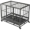 36.5 Heavy Duty Dog Cage Crate Kennel Metal Pet Playpen Portable With Tray Silver