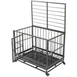 36.5 Heavy Duty Dog Cage Crate Kennel Metal Pet Playpen Portable With Tray Silver 9 36.5 Heavy Duty Dog Cage Crate Kennel Metal Pet Playpen Portable With Tray Silver -Promos Patto Chou Boutique 98771167 5